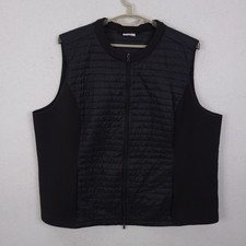 J. Jill Fit Quilted Vest Womens 4x Black Hybrid Activewear Full Zip Puffer Layer picture