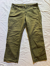 Carhartt Men’s Relaxed Fit Green Canvas Cotton Straight Leg Pants Size 42 picture
