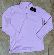 Under Armour Men’s Large 1/4 Zip Loose Long Sleeve Golf Shirt Pink picture