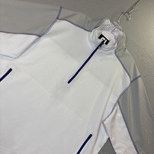 Footjoy Fj Performance 1/4 Zip Golf Pullover Mens Med White Long Sleeve Jacket picture