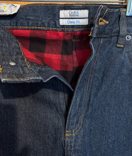 Mens 38 X 34 Croft & Barrow Buffalo Flannel Lined Classic Fit Blue Jeans Nwt picture