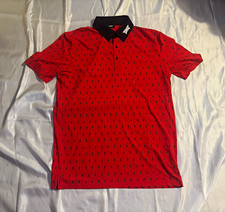 Pxg Parsons Xtreme Golf Men's Cactus Print Polo Shirt Red Black Short Sleeve S picture