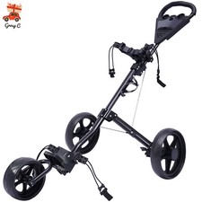 3 Wheel Golf Push Cart Folding Golf Walking Push Cart Roller Golf Bag Holder picture