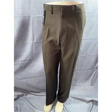 2984-classic Olive Dress Pants For Men — Flat Front Straight Leg picture