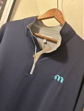 New Men’s Peter Millar Crown Sport 1/4 Zip Perth Navy Performance Pullover Xl picture
