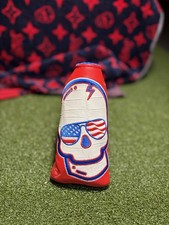 💀dgap By Swag⛳️ Real Deal 🐊 Red Americana Skull Blade Cover 🇺🇸 Sold Out‼️ picture