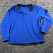 Under Armour Golf Coldgear Ls 1/4 Snap Pullover Top Blue Poly/elastane Sz Xxl picture