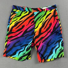 Royal & Awesome Shorts Mens 40 Wild Ones Rainbow Tiger Stripe Golf 9" Tool Nwt picture