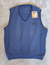 Pinehurst Golf Course Blue V-Neck Sweater Vest Cutter & Buck Men's Medium NWT picture