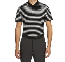 Nike Men's Dri-fit Victory Golf Striped Polo Shirt In Black/white, Dh0829-010 picture