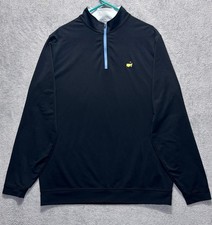 Peter Millar Crown Sport Masters Quarter 1/4 Zip Pullover Charcoal Navy Xl picture