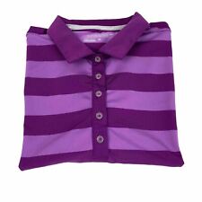 Nike Golf Dri-Fit Adult Womans XL Extra Large Purple Striped Golfing Polo Shirt picture
