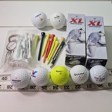 12 Assorted Golf Balls Lot, Tees Divot Tool TaylorMade Nike Top Flite New Used picture