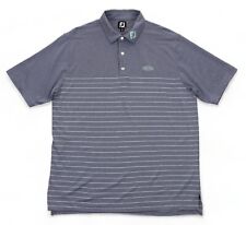 FootJoy FJ Golf Polo Shirt Men's XL Heather Blue Seafoam Stripes FJ Collar picture