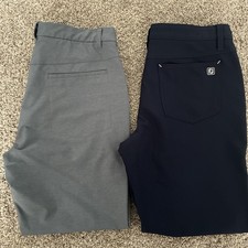 2 Pairs - Footjoy Athletic Fit Performance Golf Pants Mens 34x30 Gray & Navy picture