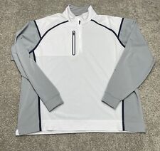 FootJoy GOLF Jacket Mens XL WHITE Gray Black Sport 1/4 Quarter Zip STRETCH picture