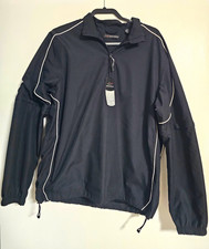 Greg Norman Weather Essentials Golf Windbreaker Jacket Men M Black Zip-off Slvs picture