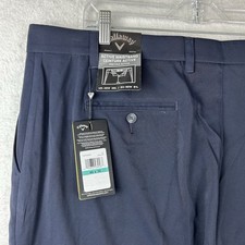 New Callaway Mens Golf Pants Blue Performance Stretch Flat Front 46x36 Casual picture
