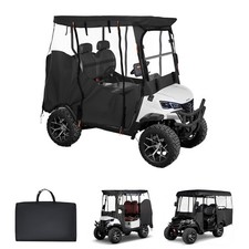 Uimoso Golf Cart Cover With Transparent Full Enclosure For 2 Or 2+2 Passengers picture