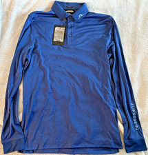 J.lindeberg Golf Polo Shirt Mens Medium M Blue Tour Tech Long Sleeve Nwt picture