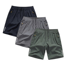 3-pack Quick-dry Men's Athletic Shorts With Zipper Pockets For Gym Running picture