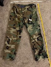 Us Military Woodland Camo Chemical Protective Pants Large 38-40x30 Cargo picture
