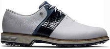 FootJoy Dryjoys Premiere Series Packard Golf Shoes - White/Navy 54269-BLEMS picture