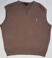 Mens Large Fairway Outfitters 100% Cotton Sweater Vest, Mini Cable Knit. Brown picture
