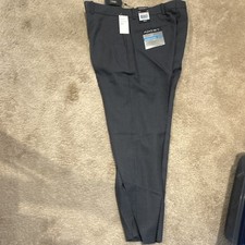Axist Ultra Series Men’s Straight Fit Flat Front Dress Pants 34w Gray Check picture