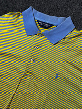 Polo Golf Ralph Lauren Custom Fit Pima Cotton Striped Polo Yellow/blue L picture
