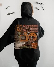 Vintage Halloween Collage Hoodie Unisex Grunge Trick Or Treat Halloween Sweatshi picture