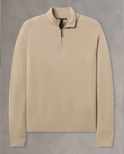 New B Draddy The Marsay Zegna Baruffa Merino Wool 1/4 Zip Camel Heather Bds23 picture