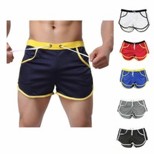 Men's Gym Shorts Supporting Pouch Active Wear Body Builder Workout Running Boxer picture