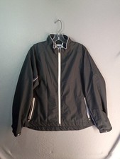 Footjoy Dryjoys Jacket Womens Large Black White Full Zip Golf Rain Windbreaker picture